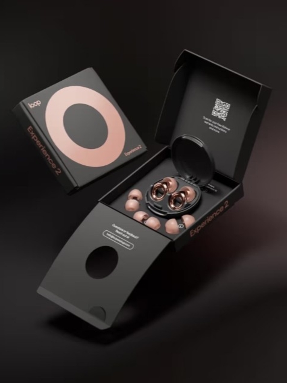 Loop Experience 2 Wireless Earbuds in Rose Gold and Black
